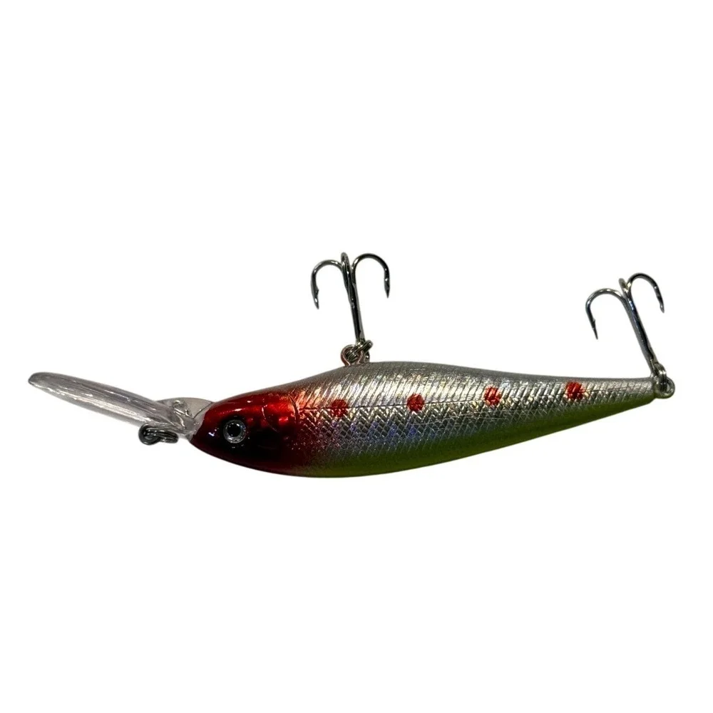 Red Head Chartreuse Silver Deep Diving Crankbait Fishing Lure 3.5 Inch
